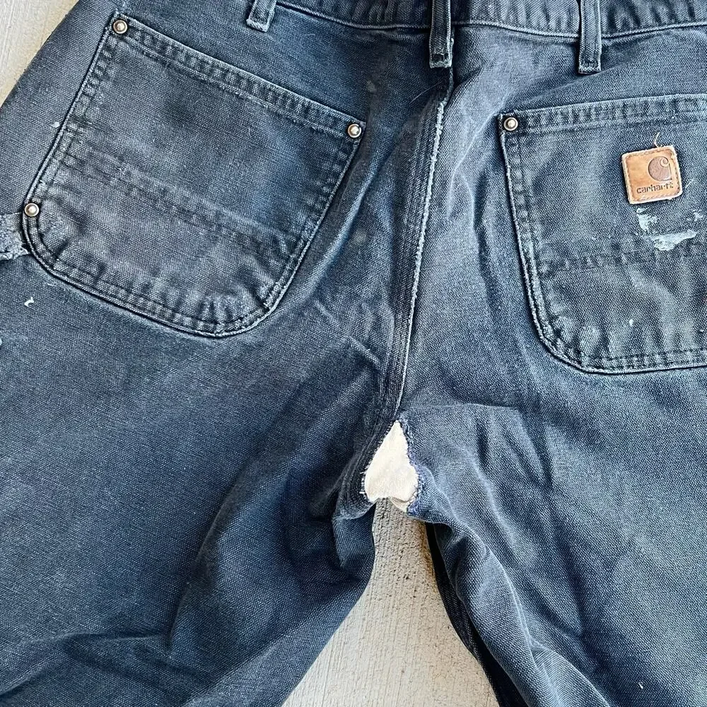 Carhartt faded black double knee work wear carpenter pants
